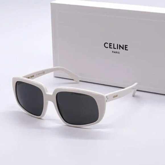 CELINE CL40073I White Gray Plastic Oversized Sunglasses Unisex Eyewear Designer - Picture 2 of 9